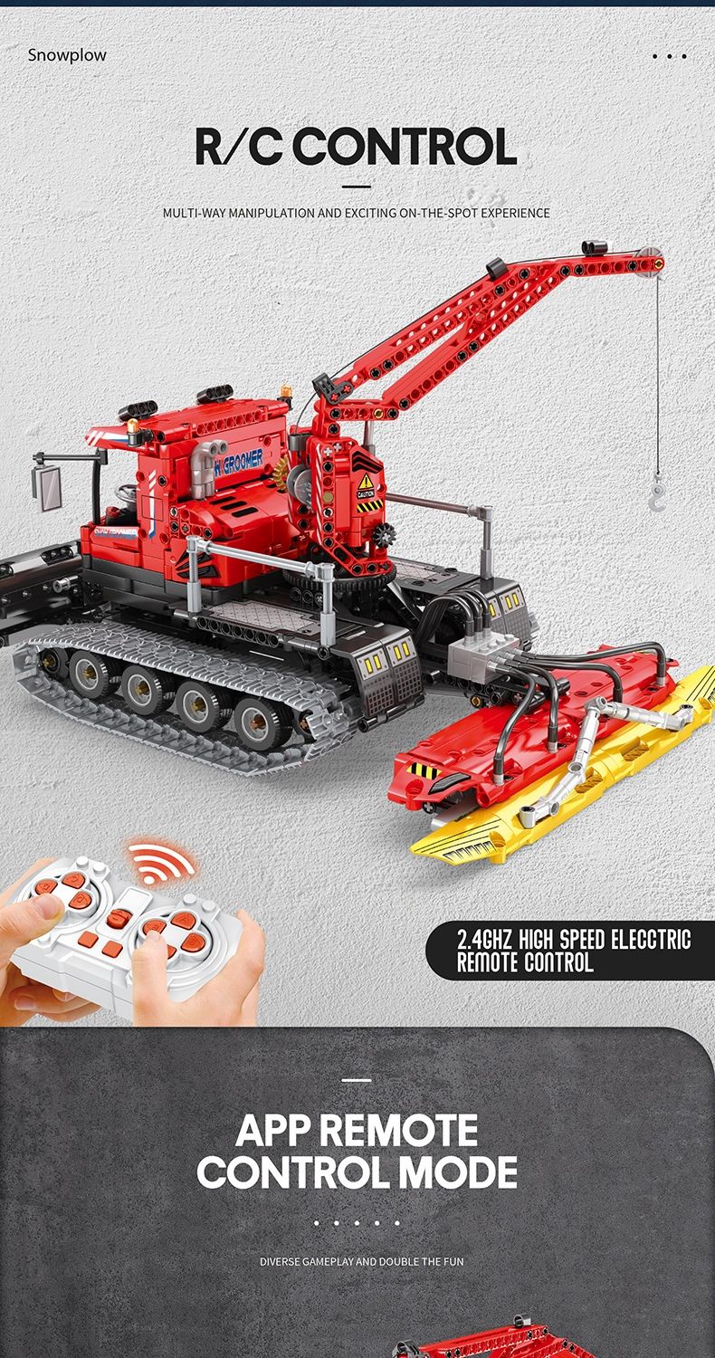 REOBRIX 22019 Snow Leveling Vehicle Technology Machinery Series Building Blocks Toy Set