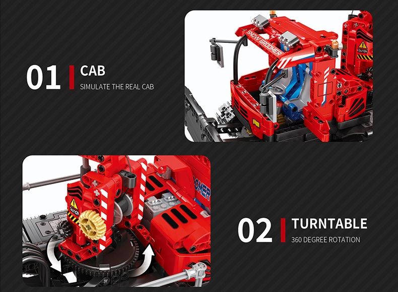 REOBRIX 22019 Snow Leveling Vehicle Technology Machinery Series Building Blocks Toy Set