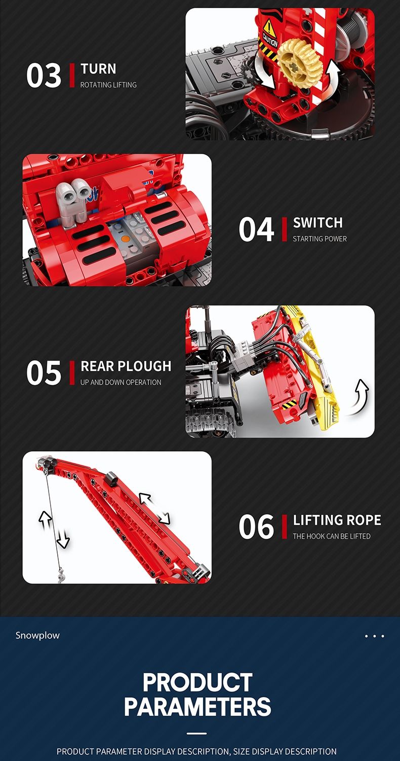 REOBRIX 22019 Snow Leveling Vehicle Technology Machinery Series Building Blocks Toy Set