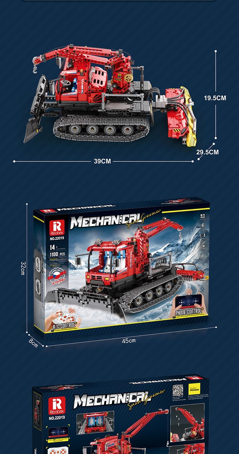 REOBRIX 22019 Snow Planing Vehicle Technology Machinery Series Building Blocks Toy Set