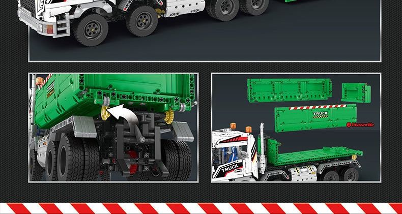REOBRIX 22021 Hook Lifting Truck Technology Machinery Series Building Blocks Toy Set