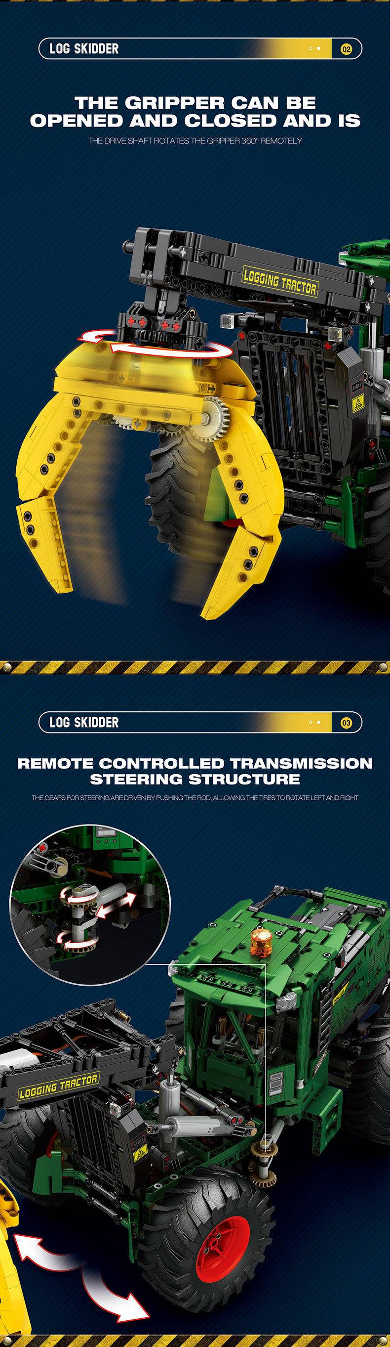 Reobrix 22027 Log Skidder Remote Control Building Blocks Toy Set