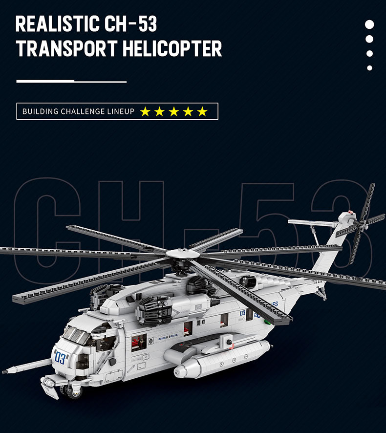 Reobrix 33037 CH-53 Transport Helicopter Building Blocks Toy Set