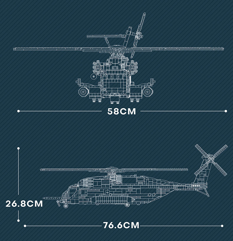 Reobrix 33037 CH-53 Transport Helicopter Building Blocks Toy Set
