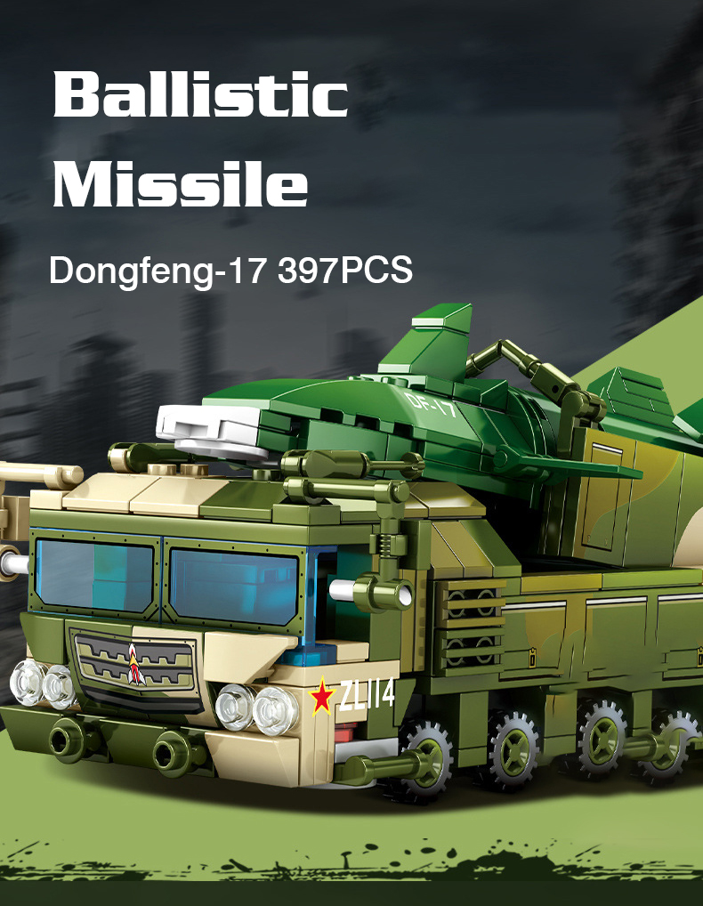 SEMBO 105801 Serie Militar Juego de Juguete de Bloques de Construcción de Misiles Balísticos Hipersónicos