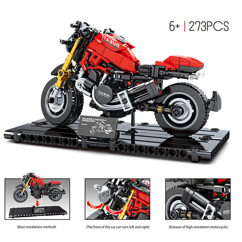 SEMBO 701103 Techinque 시리즈 Ducati 1200 오토바이 빌딩 블록 장난감 세트