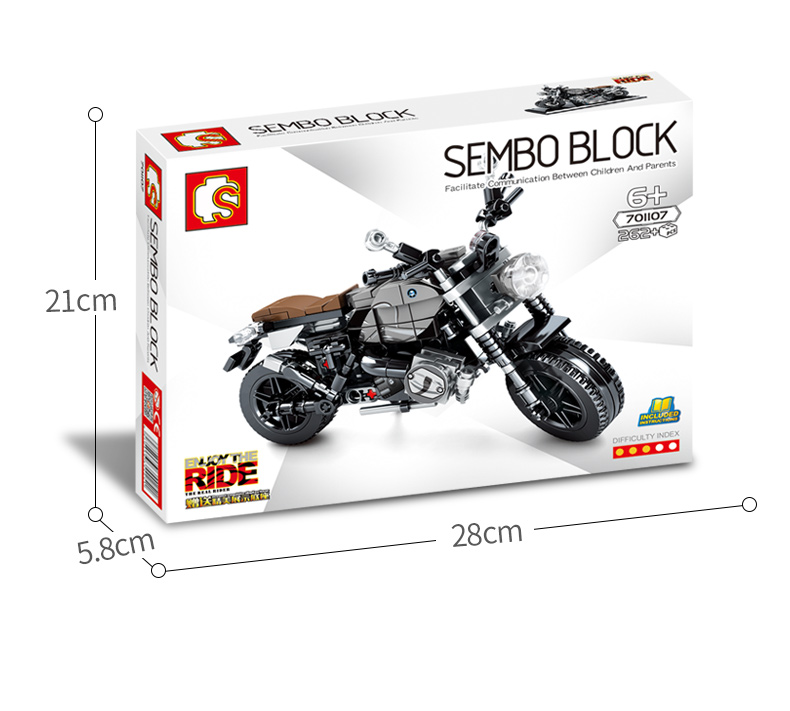 SEMBO 701107 Techinque Series BMW Latte Off-road Scooter Bloques de construcción Toy Set