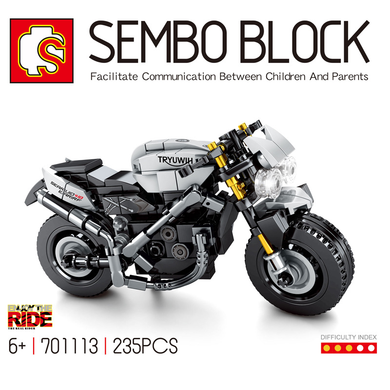 SEMBO 701113TechinqueシリーズTriumpモーターサイクルビルディングブロックおもちゃセット