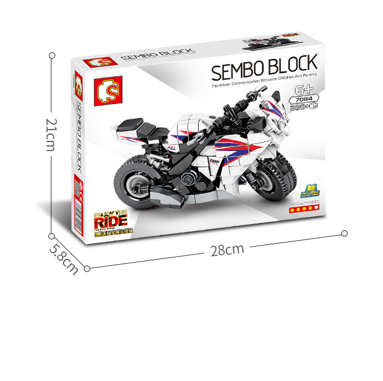 SEMBO 701114TechinqueシリーズホンダCBR1000ビルディングブロックおもちゃセット