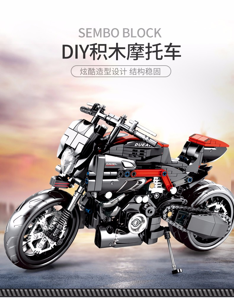 SEMBO 701703 Techinque Series Dueati Motorcycle Building Blocks Toy Set