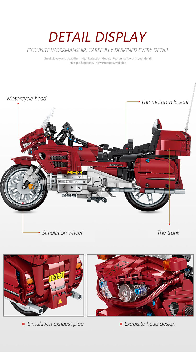 SEMBO 701944 Techinque Series Honda Gold Wing Bausteine-Spielzeug-Set