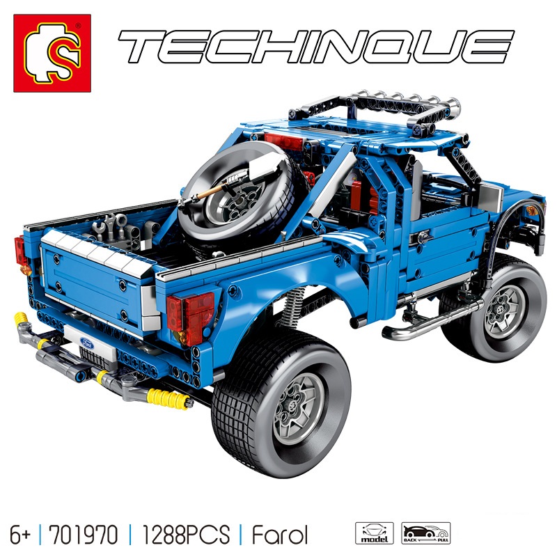 Sembo 701970 F-150 Raptor Pickup Truck Schepper Building Blocks Toy Set