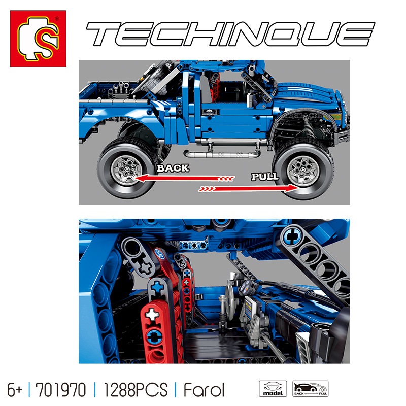 Sembo 701970 F-150 Raptor 픽업 트럭 Schepper 빌딩 블록 장난감 세트