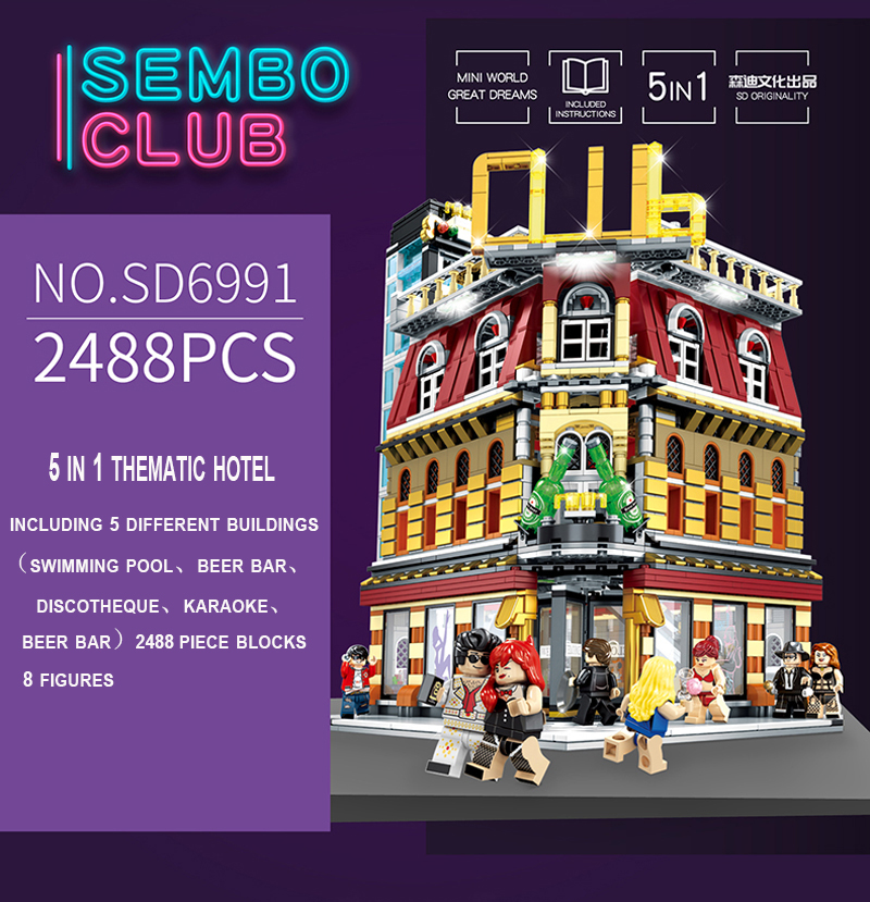 SEMBO SD6991 Nachtclub mit Lichtbausteinen Spielzeugset