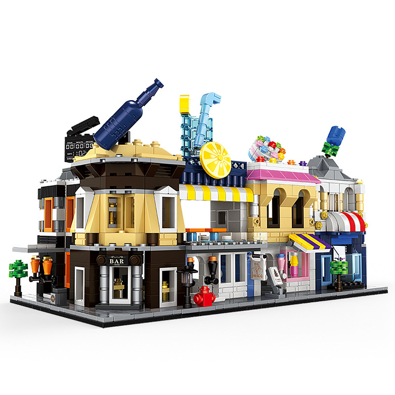 WANGE Architecture 5 modern shops 2310-2314 Building Blocks Toy Set