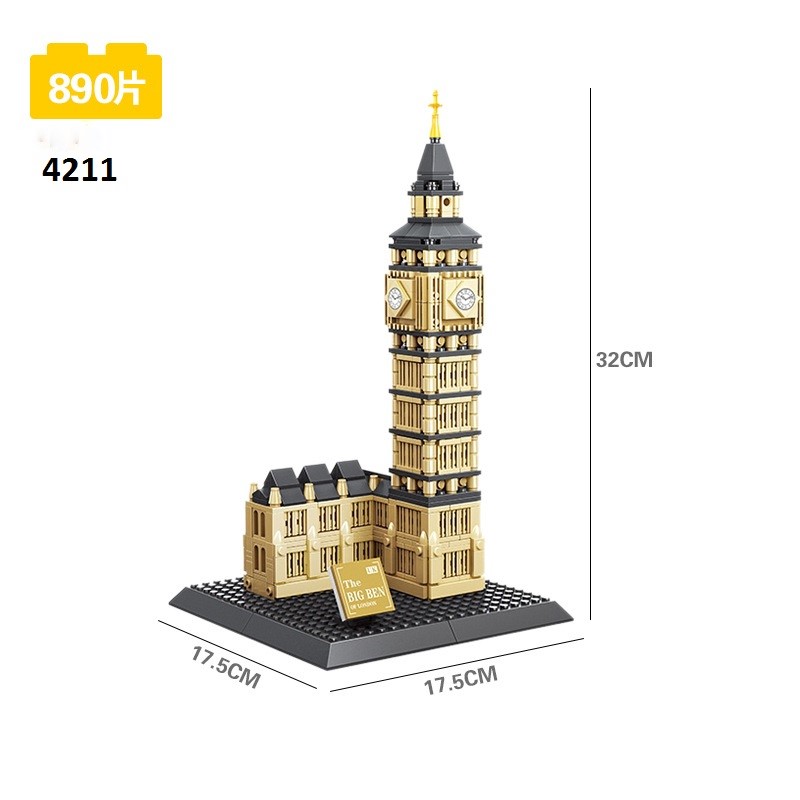 -WANGE Architecture Big Ben United Kingdom 4211 Building Blocks Toy Set