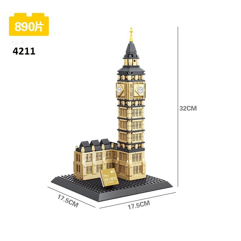 -WANGE Architektur Big Ben Vereinigtes Königreich 4211 Building Blocks Toy Set