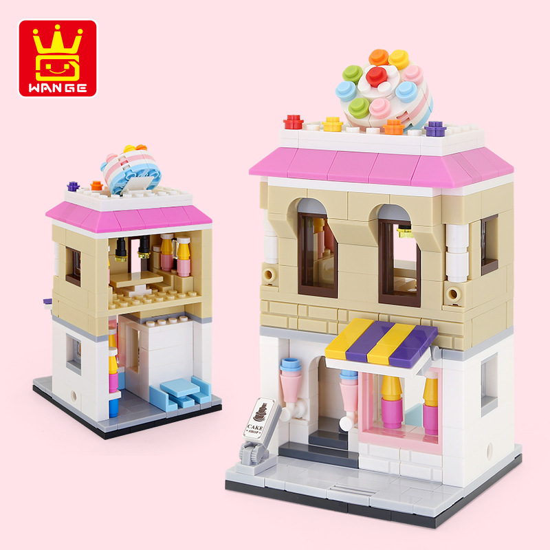 WANGE Architecture 케이크 가게 2311 빌딩 블록 장난감 세트