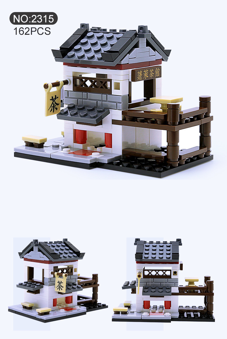 WANGE Architecture China Street View full set of 6 models 2315-2320 Building Blocks Toy Set