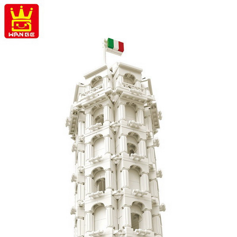 WANGE Architektur Schiefer Turm von Pisa 5214 Bausteine Spielzeug Set