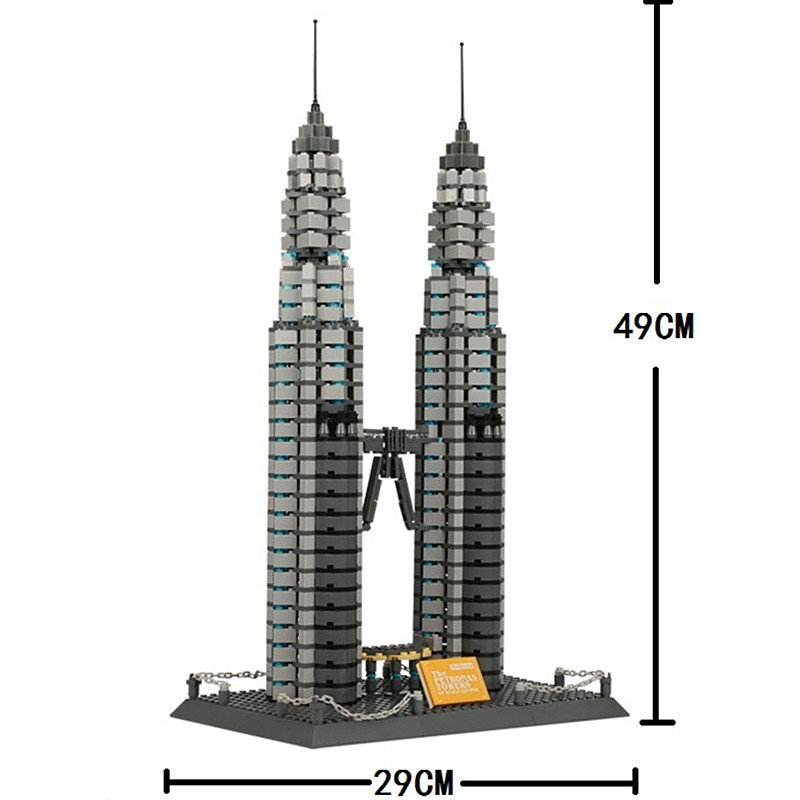 WANGE Architecture Petronas Twin Towers 5213 Building Blocks Toy Set