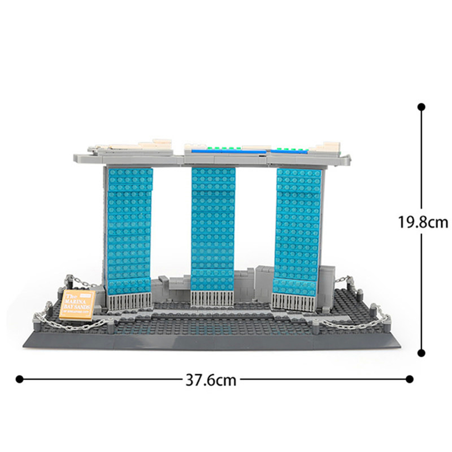 WANGE Architecture Sands Hotel Singapore 4217 빌딩 블록 장난감 세트