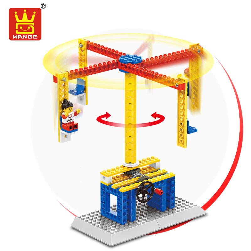 WANGE Mechanical Engineering Carousel engineering manual machinery 1301 Building Blocks Toy Set