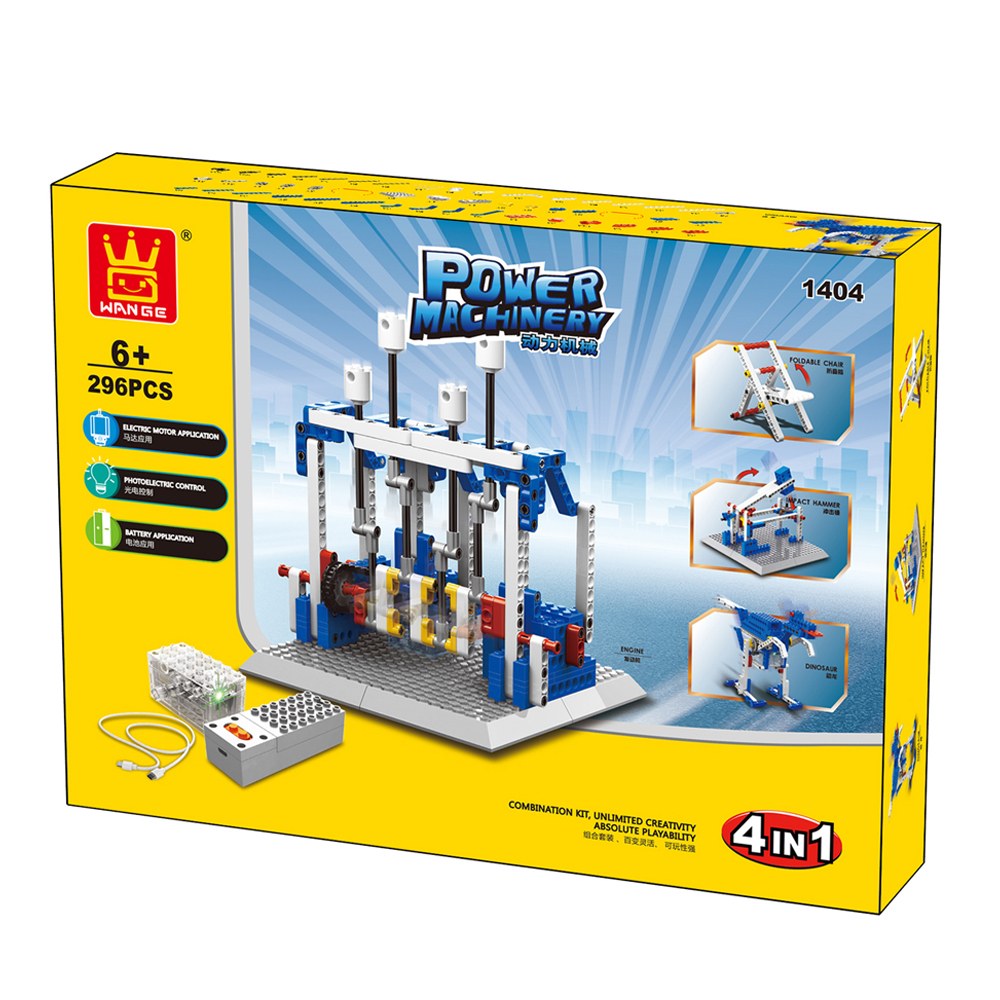 WANGE Mechanical Engineering Engine Engineering Electromechanical 1404 Building Blocks Toy Set