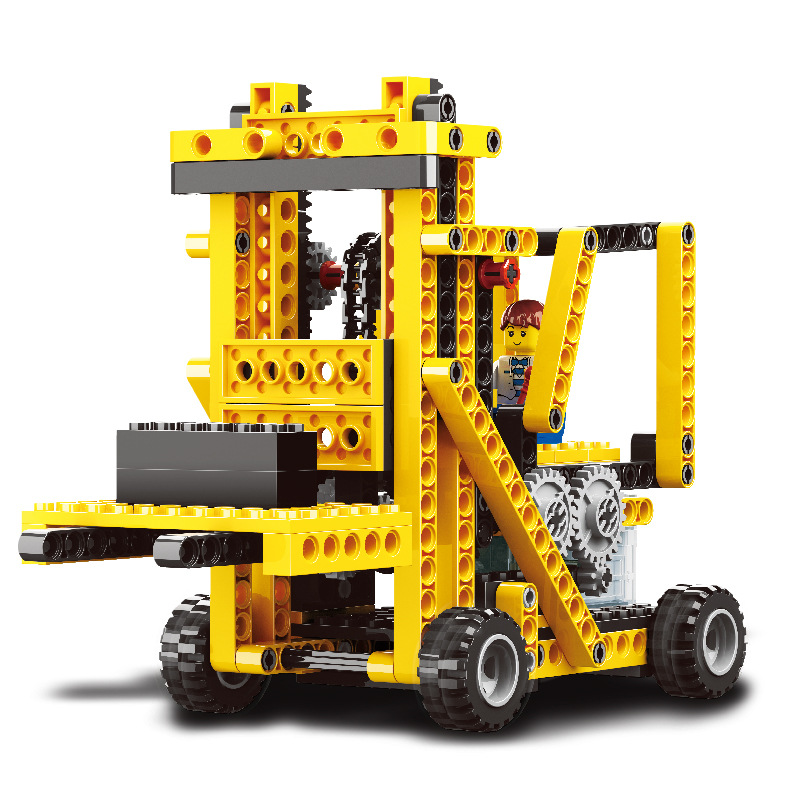 WANGE Mechanical Engineering Lifting forklift engineering electric machinery 1403 Building Blocks Toy Set