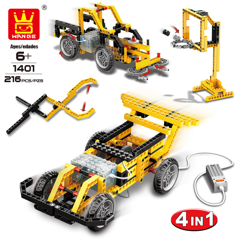 WANGE Mechanical Engineering Speed change car engineering electric machinery 1401 Building Blocks Toy Set