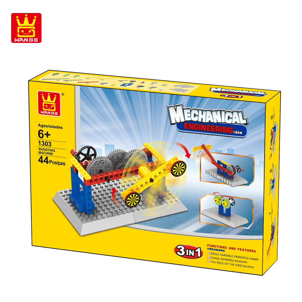 WANGE Mechanical Engineering Targeting machine engineering manual machinery 1303 Building Blocks Toy Set