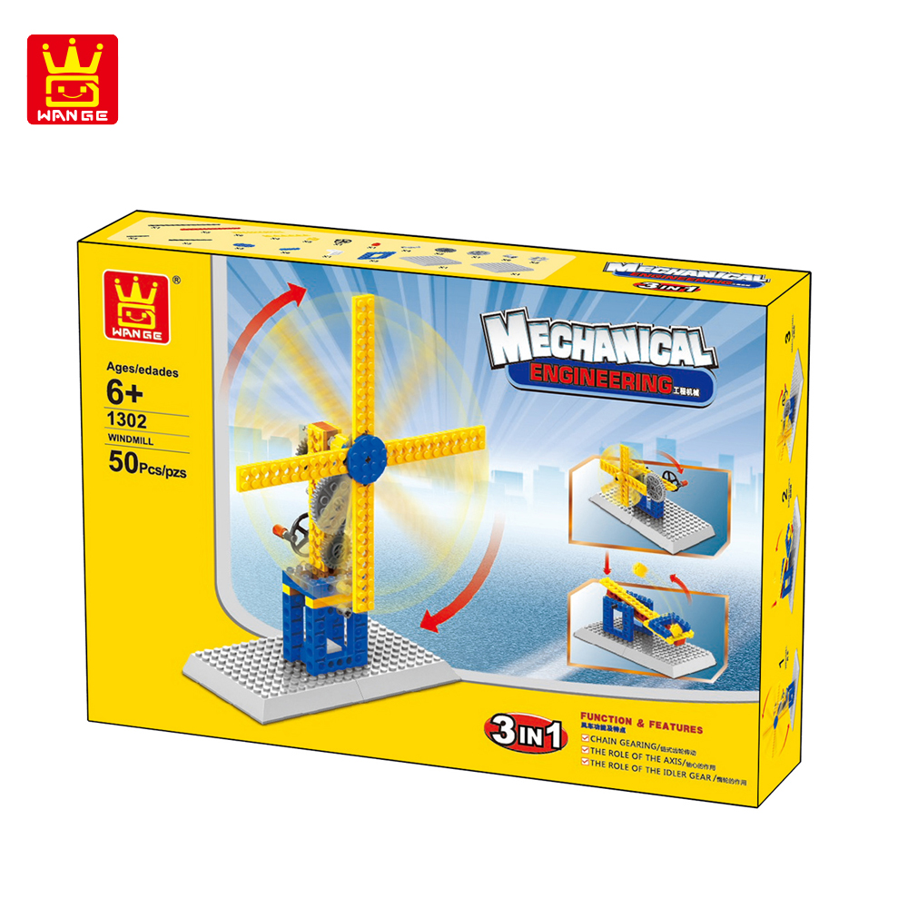 WANGE Mechanical Engineering Windmill engineering manual machinery 1302 Building Blocks Toy Set