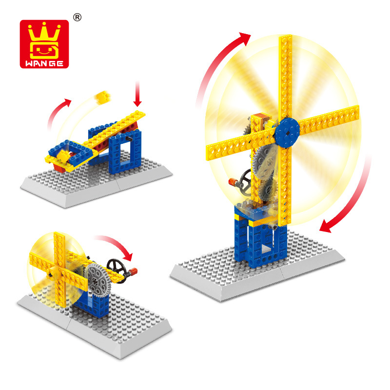 WANGE Mechanical Engineering Windmill engineering manual machinery 1302 Building Blocks Toy Set