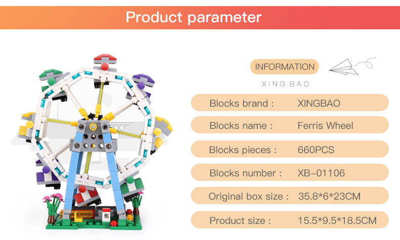 XINGBAO 01106 Ferris Wheel Building Bricks Set