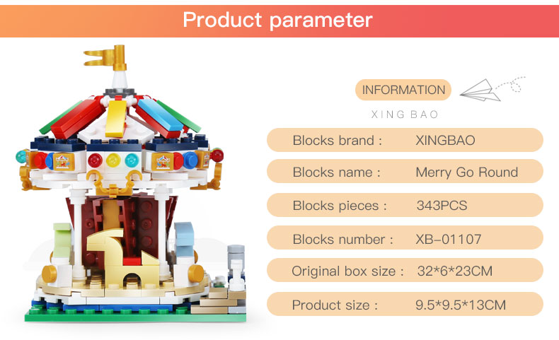 XINGBAO 01107 Merry Go Round Building Bricks Set