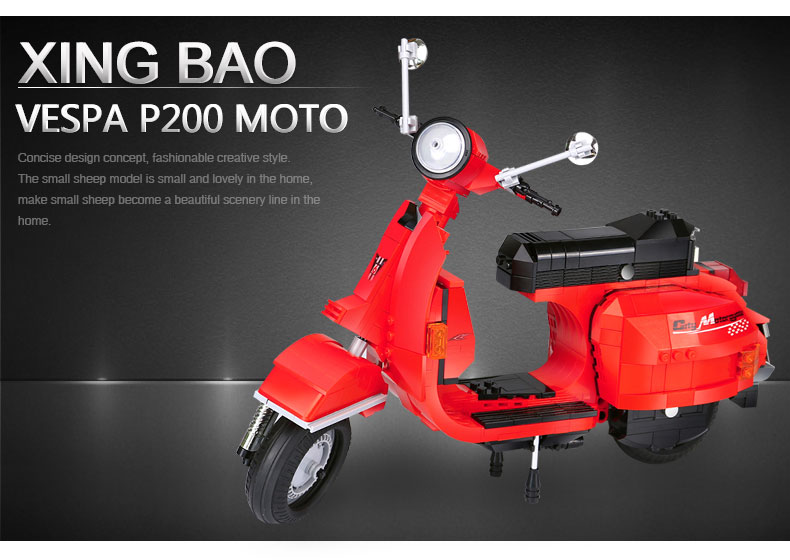 XINGBAO 03002 Vespa P200 Moto Building Bricks Set