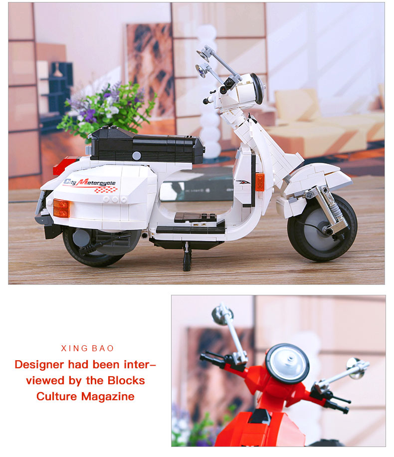 XINGBAO 03002 Vespa P200 Moto Building Bricks Set