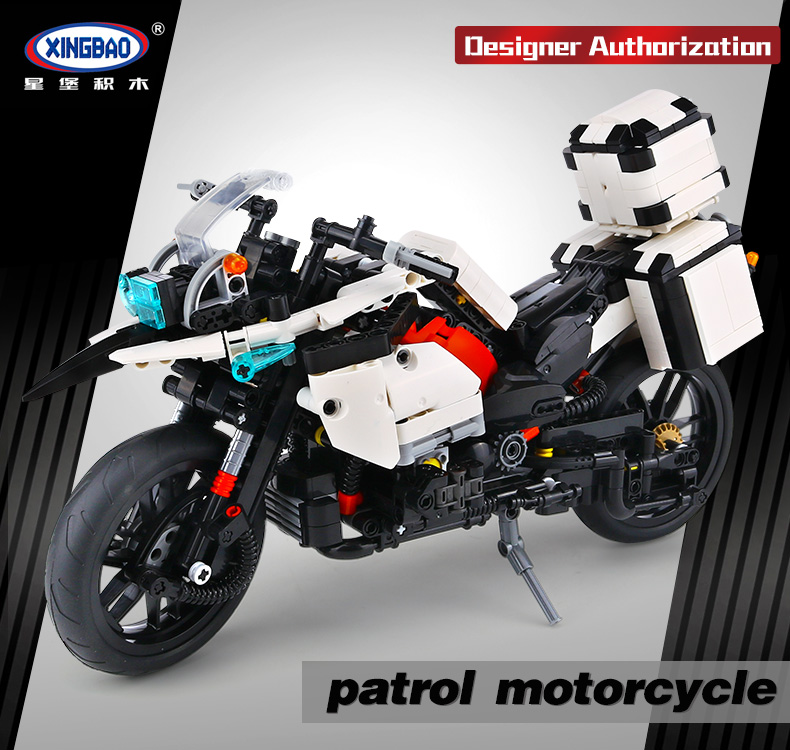 XINGBAO 03019 Patrol Motorcycle Building Bricks Set