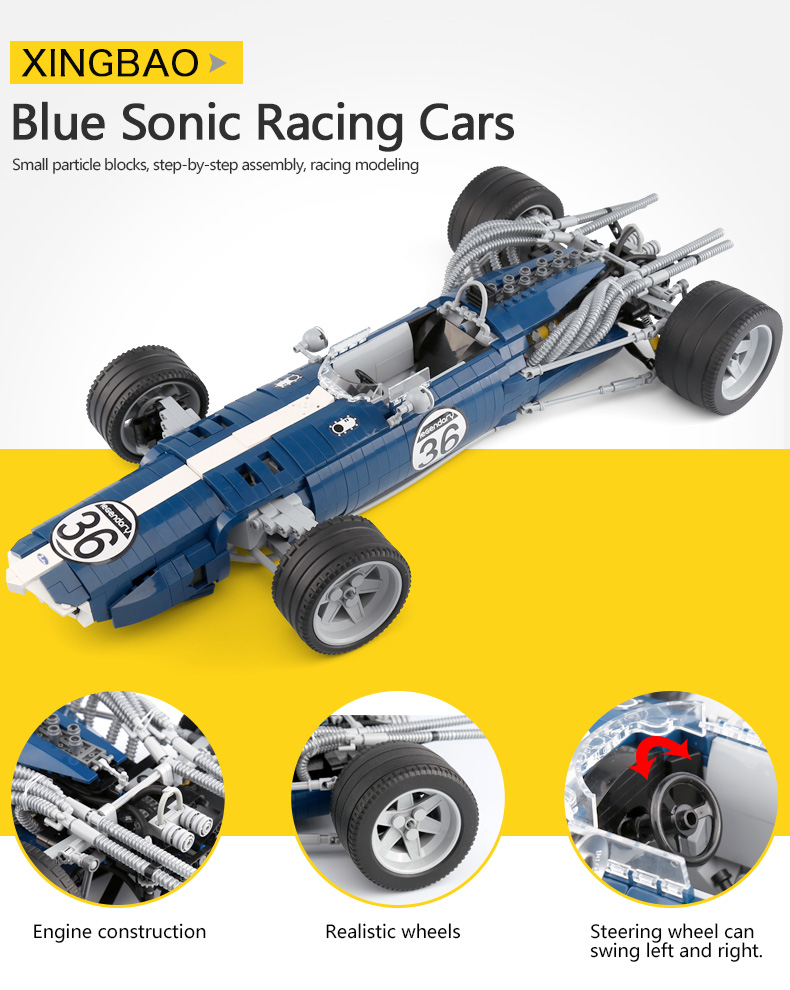 XINGBAO 03022 Blue Sonic Racing Cars Building Bricks Set