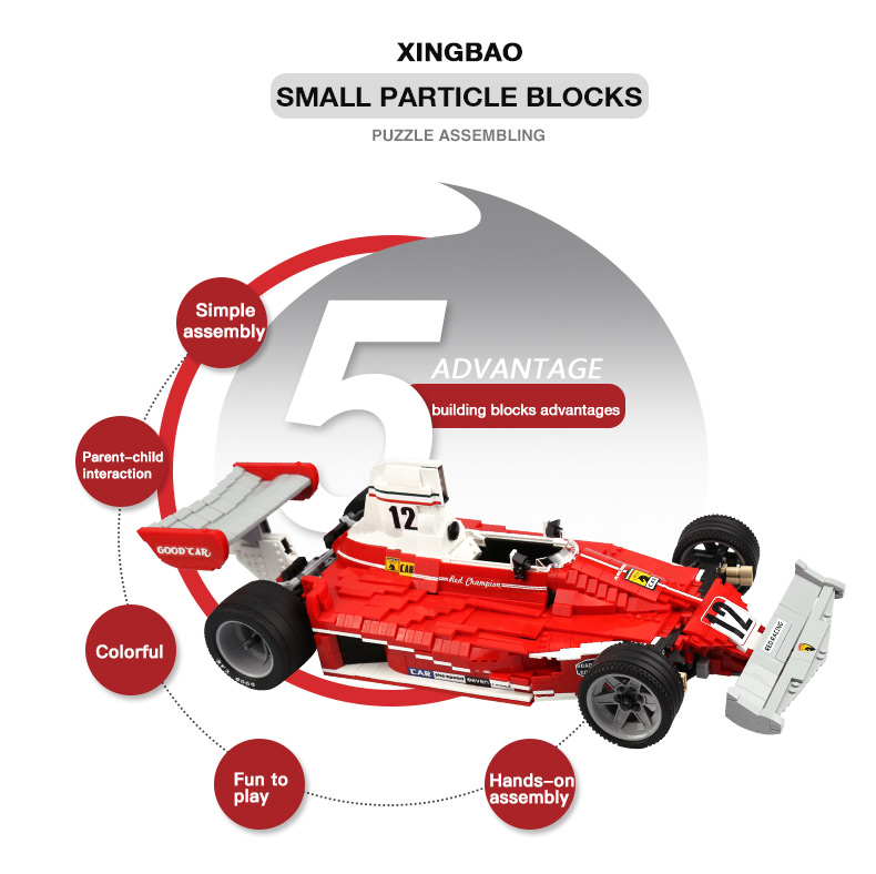 XINGBAO 03023 Red Formula One Racing Car Building Bricks Set