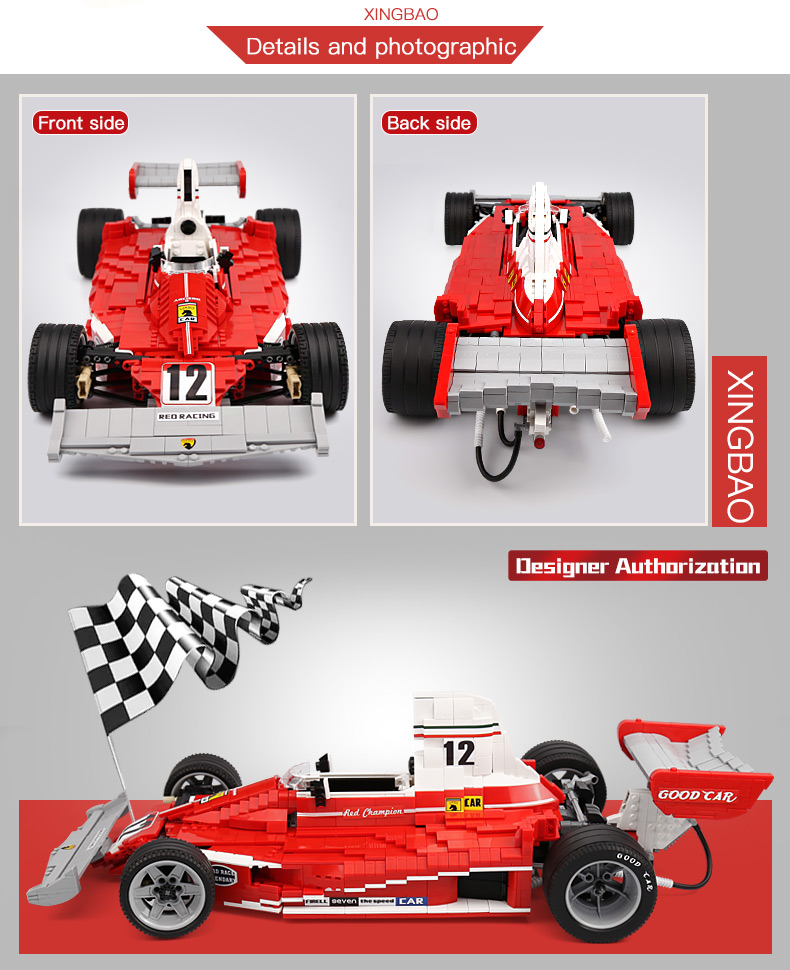 XINGBAO 03023 Red Formula One Racing Car Building Bricks Set