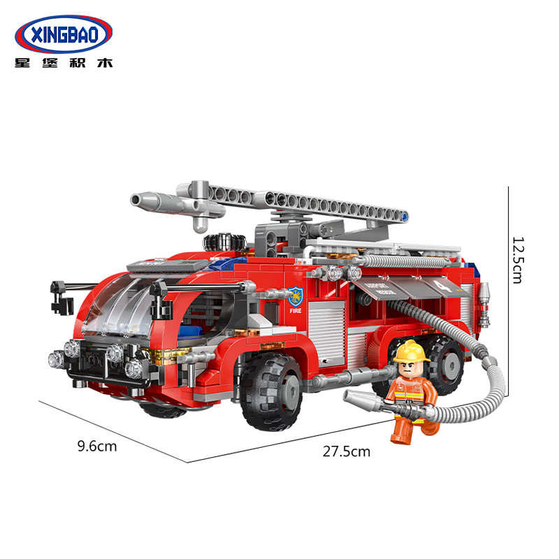 XINGBAO 03028 Feuerwehr Flughafen Feuerwehrauto Bausteine Spielzeug Set