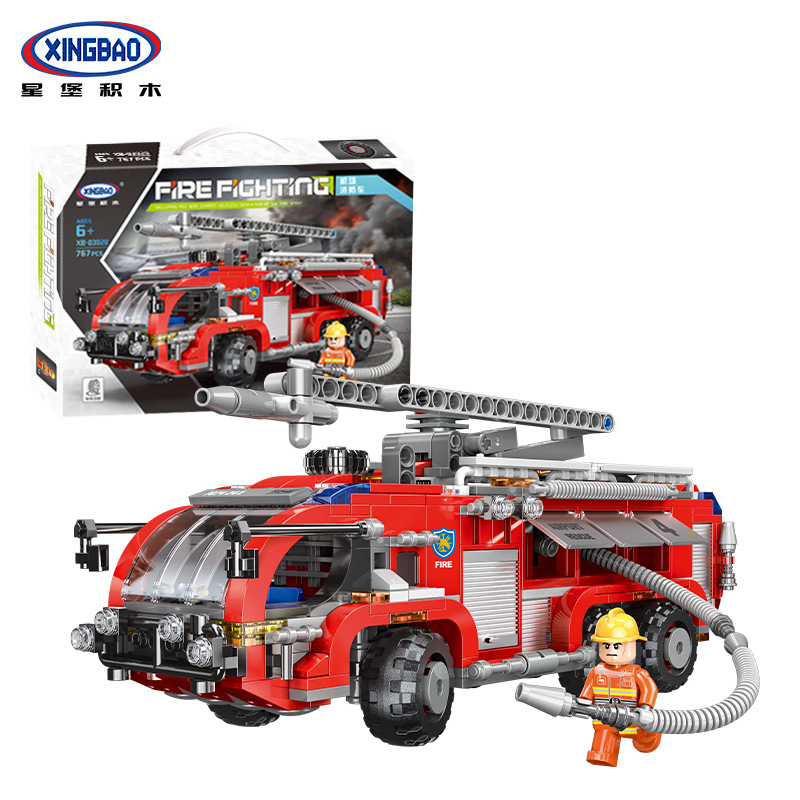 XINGBAO 03028 Feuerwehr Flughafen Feuerwehrauto Bausteine Spielzeug Set