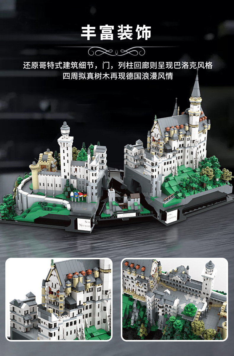 XINGBAO 05002 Neuschwanstein New Swan Stone Castle Bloques de construcción Juego de juguetes