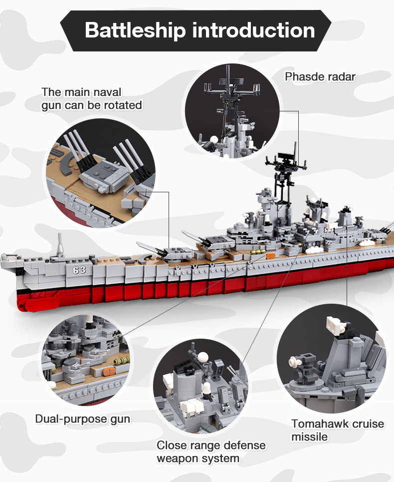 XINGBAO 06030 The Missouri Battleship Building Bricks Toy Set