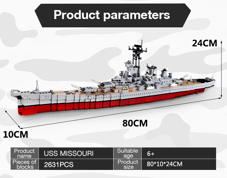 XINGBAO 06030 The Missouri Battleship Building Bricks Toy Set