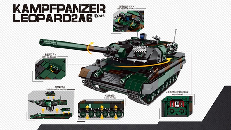 XINGBAO 06040 Kampfpanzer Leopard2a6 Tank Building Bricks Toy Set