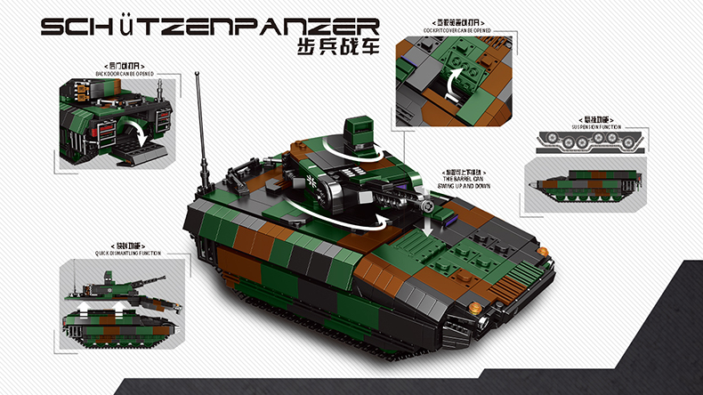 XINGBAO 06042 Infanterie-Kampffahrzeug Panzer-Bausteine Spielzeug-Set