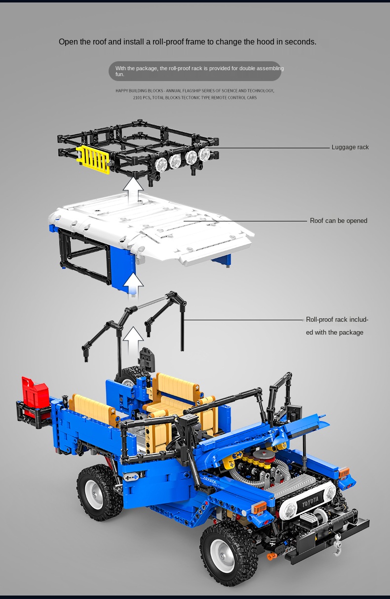 XINYU QC012 Toyota FJ40 véhicule tout-terrain briques de construction ensemble de jouets