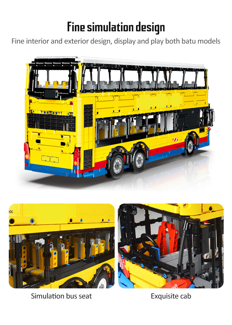 XINYU QC015 2층 버스 빌딩 벽돌 장난감 세트